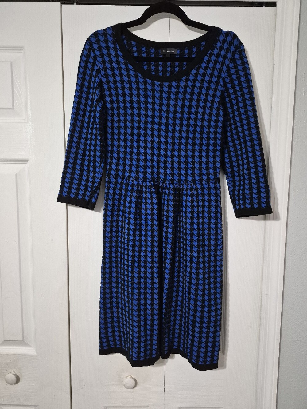 Preppy Chic Dark Academia Houndstooth Fit & Flare Dress